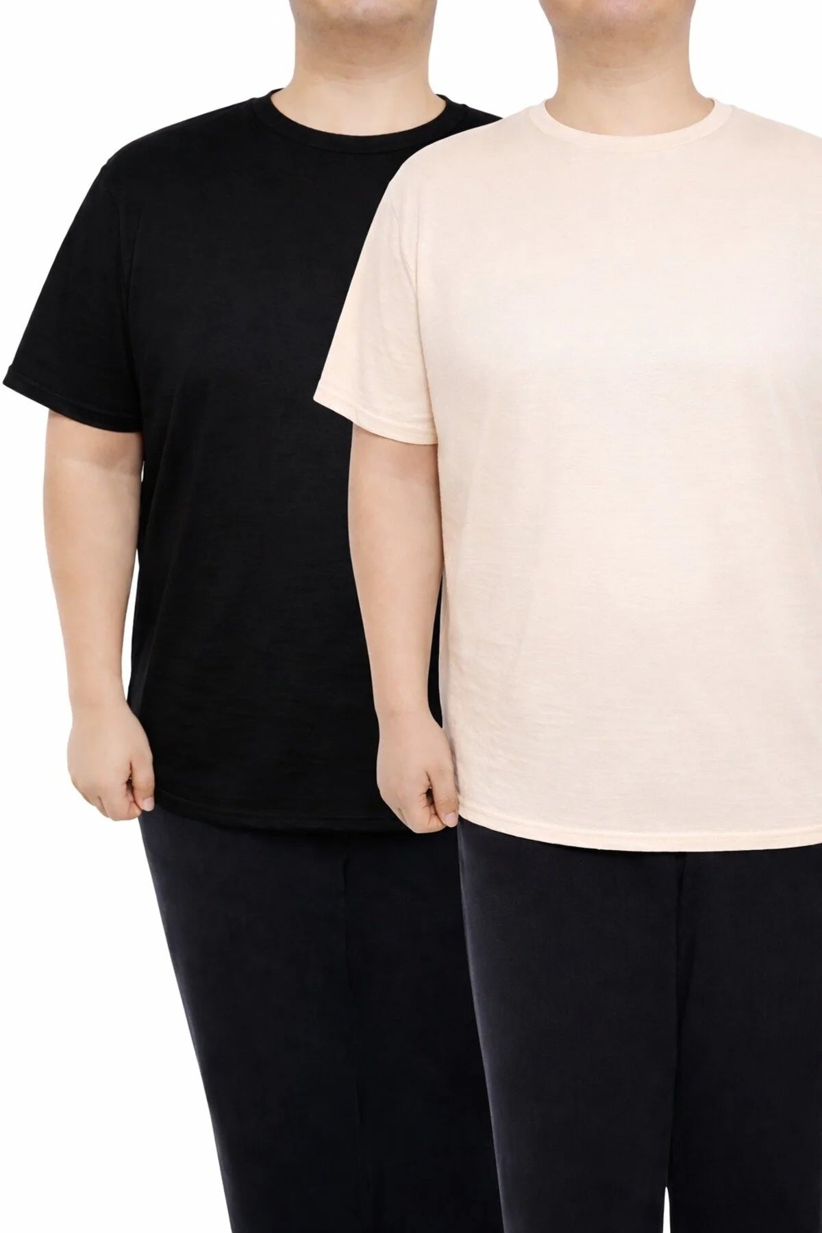 Büyük Beden Erkek Tişört %100 Pamuk – Rahat Kalıp, Yumuşak Doku (2xL–7XL) 2'li Paket