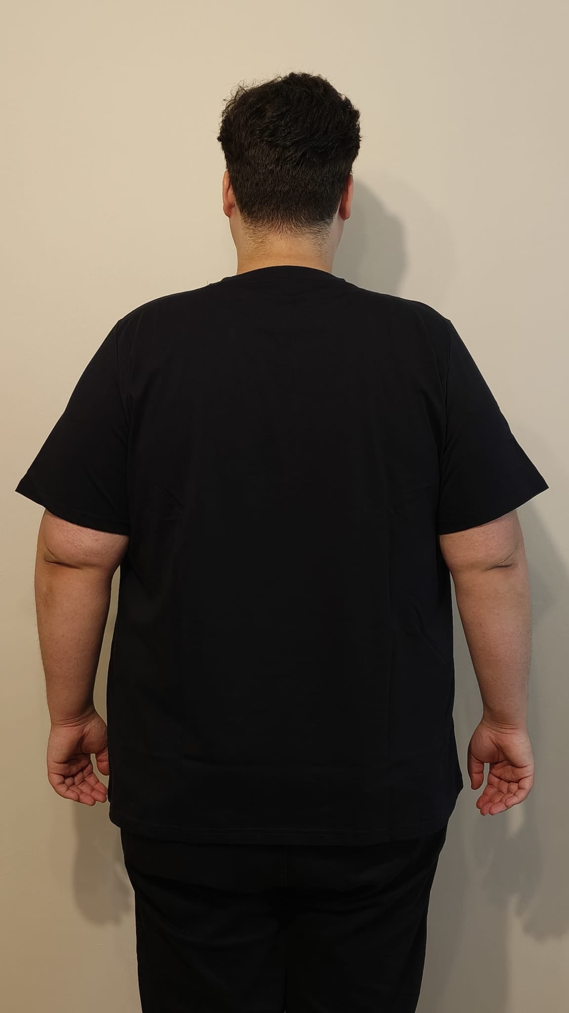 Büyük Beden T-Shirt %100 Pamuk Yumuşak Dokulu Koyu Lacivert Bisiklet Yaka (4XL-7XL)