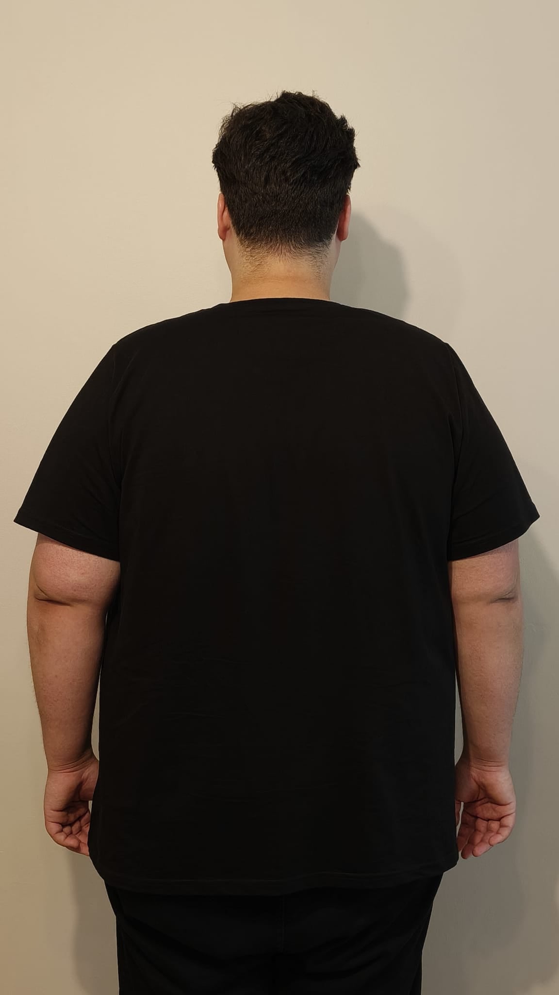 Büyük Beden Erkek Tişört %100 Pamuk – Rahat Kalıp, Yumuşak Doku (2xL–6XL) Siyah Bisiklet yaka