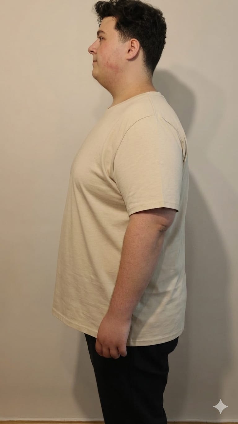 Büyük Beden Erkek Tişört %100 Pamuk – Rahat Kalıp, Yumuşak Doku (2xL–7XL) Bej Bisiklet yaka