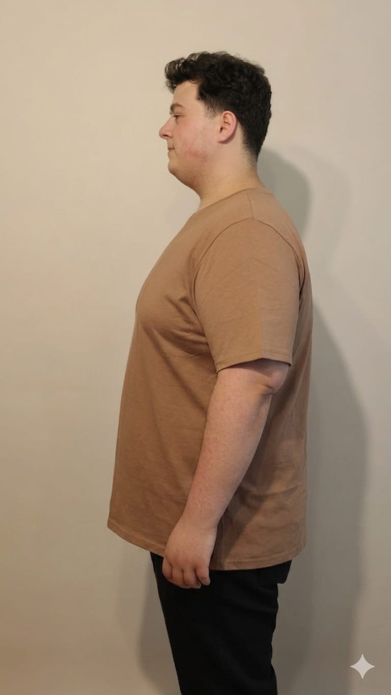 Büyük Beden Erkek T-Shirt %100 Pamuk Yumuşak Dokulu Vizon Bisiklet Yaka